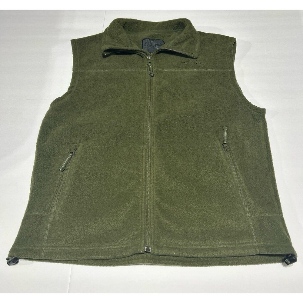 Cabela’s Men's Medium Olive Green Fleece Full-Zip Vest